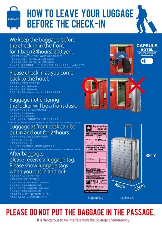 Capsule Hotel Asahi Plaza Shinsaibashi Ōsaka Eksteriør bilde